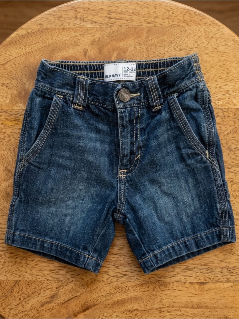 Old Navy Baby Boy Denim Utility Carpenter Shorts 12-18M